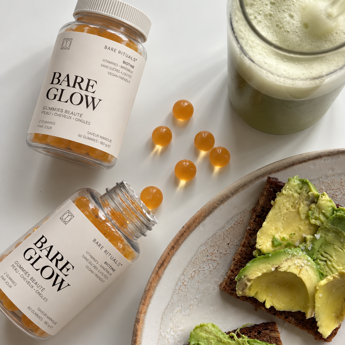 Bare Glow -  Gummies Multivitaminés Peau, Cheveux & Ongles