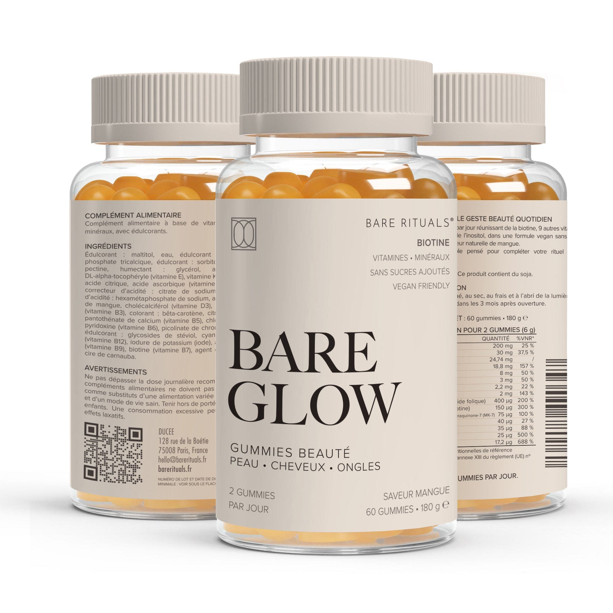 Bare Glow — Lot de 3 pots cure 3 mois Bare Rituals
